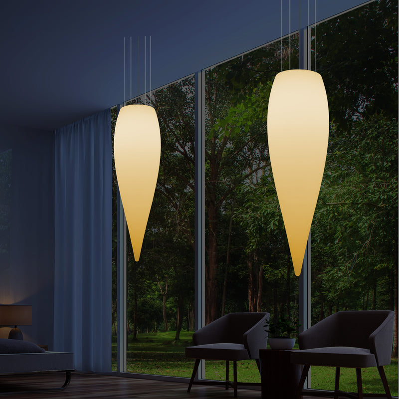 LED Pendelleuchte Beleuchtung Wassertropfen, einzigartige Designer Deckenlampe, 1200 mm, E27, warmweiß