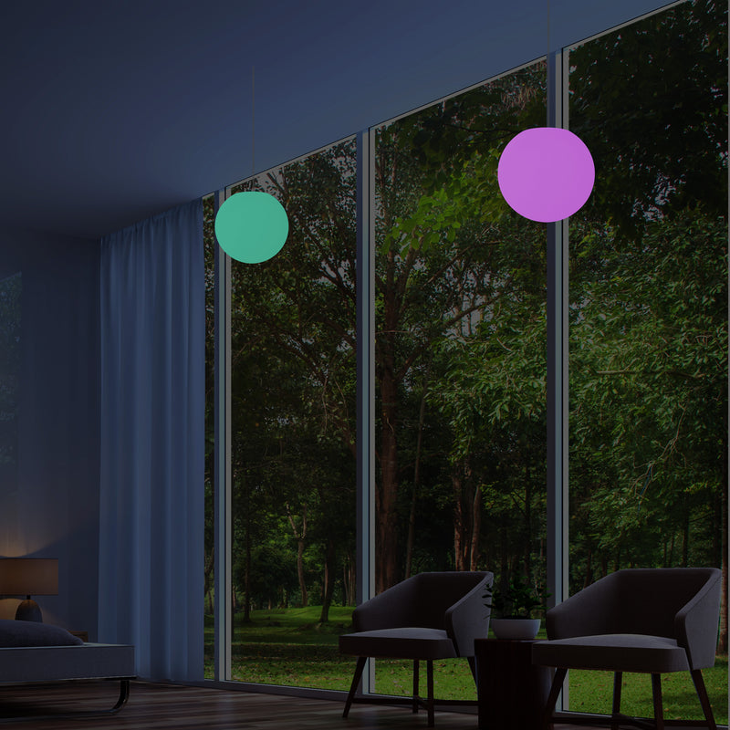 Kugel Hängeleuchte, 15 cm Farbwechsel Lampe LED Pendelleuchte, Ambient Light Stimmungslicht