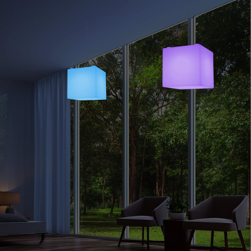 LED Würfel Pendelleuchte, farbveränderliche SMD RGB Hängeleuchte, 300 mm, Ambient Light