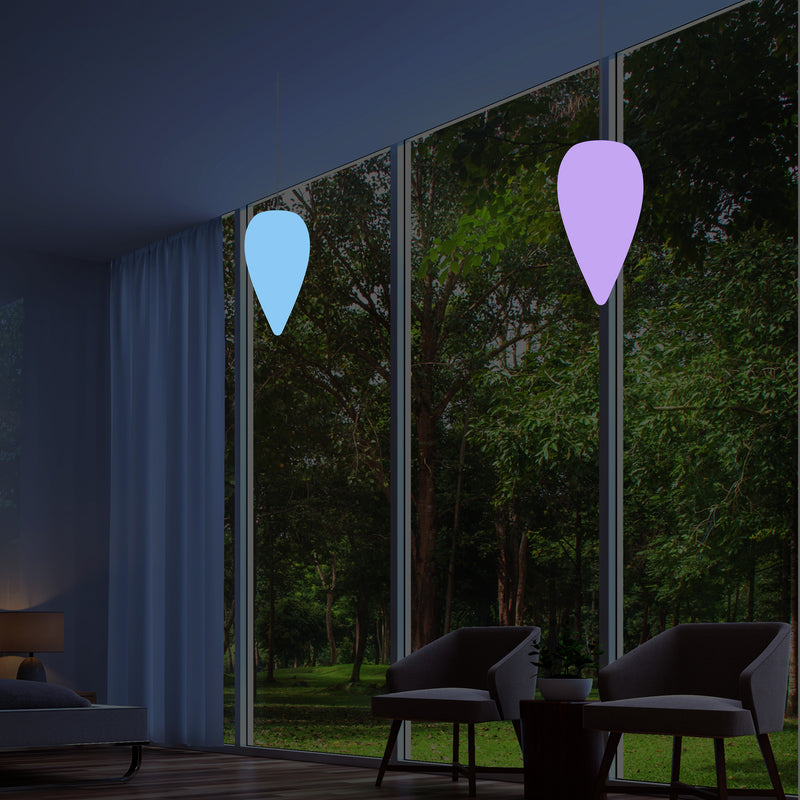 Einzigartige Designer Pendelleuchte, mehrfarbige RGB Hängeleuchte, Lampe 37cm LED Wassertropfen