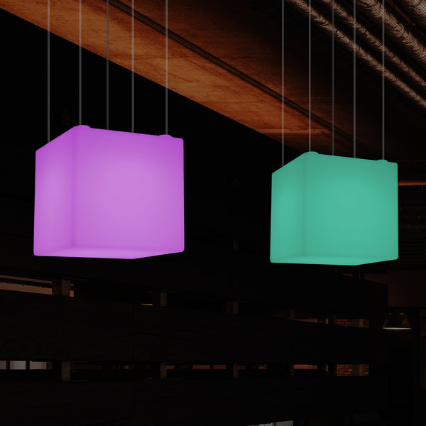 LED Würfel Hängeleuchte, geometrische SMD RGB Pendelleuchte, Lampe 500 mm, Umgebungsbeleuchtung