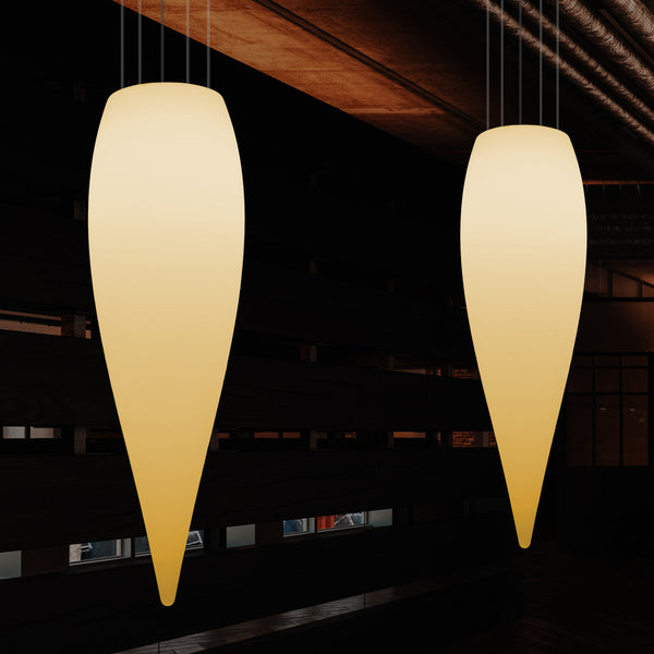 LED Pendelleuchte Beleuchtung Wassertropfen, einzigartige Designer Deckenlampe, 1200 mm, E27, warmweiß