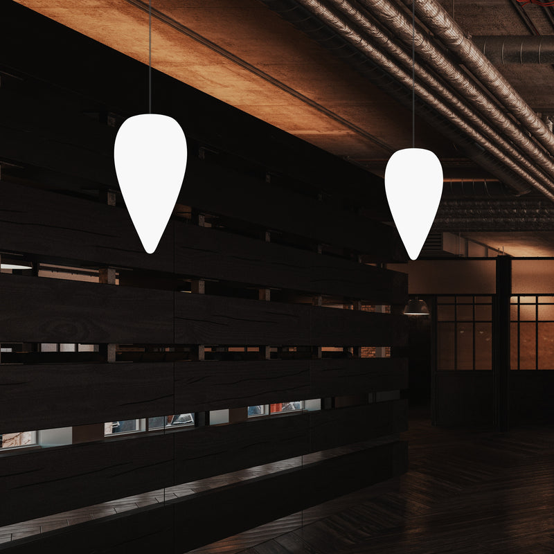 Einzigartige Designer Pendelleuchte, mehrfarbige RGB Hängeleuchte, Lampe 37cm LED Wassertropfen