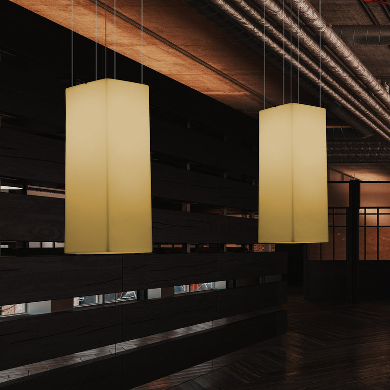 LED Säulen Pendelleuchte, Designer Hängeleuchte, 80 cm, E27 Glühbirne, Licht warmweiß