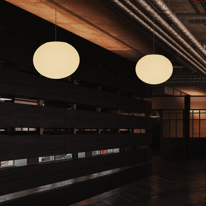 Dekorative E27 Hängelampe Deckenleuchte, 3D Ovale Ellipse LED Lampe, 27cm Kugel Ball