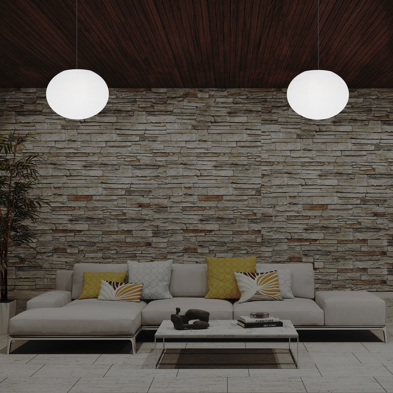 Designer LED Hängelampe Pendelleuchte, 3D Ellipse Ovale E27 Deckenlampe, 27cm flache Kugel