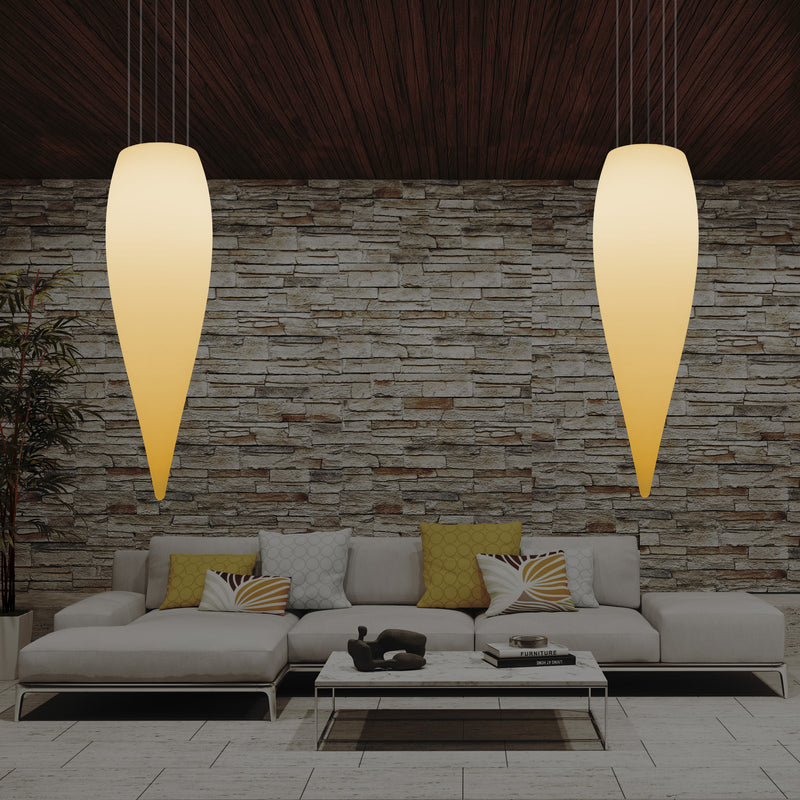 LED Pendelleuchte Beleuchtung Wassertropfen, einzigartige Designer Deckenlampe, 1200 mm, E27, warmweiß