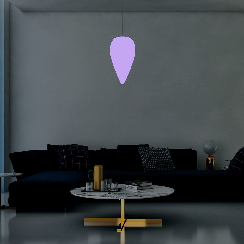 Einzigartige Designer Pendelleuchte, mehrfarbige RGB Hängeleuchte, Lampe 37cm LED Wassertropfen