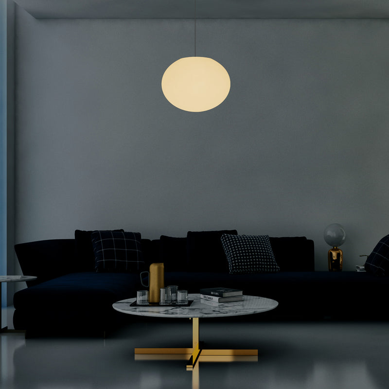 Dekorative E27 Hängelampe Deckenleuchte, 3D Ovale Ellipse LED Lampe, 27cm Kugel Ball