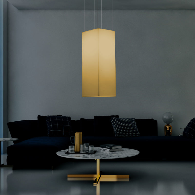 LED Säulen Pendelleuchte, Designer Hängeleuchte, 80 cm, E27 Glühbirne, Licht warmweiß