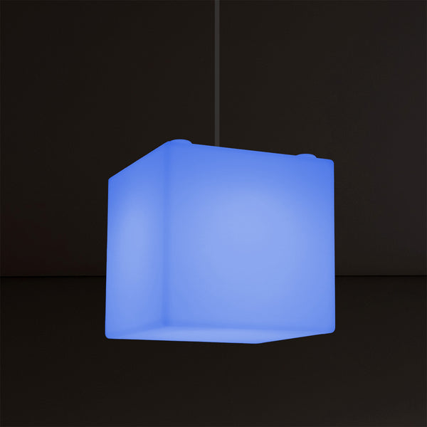 Würfel Hängelampe, mehrfarbige moderne RGB Pendelleuchte, 200 mm, LED SMD Stimmungslampe
