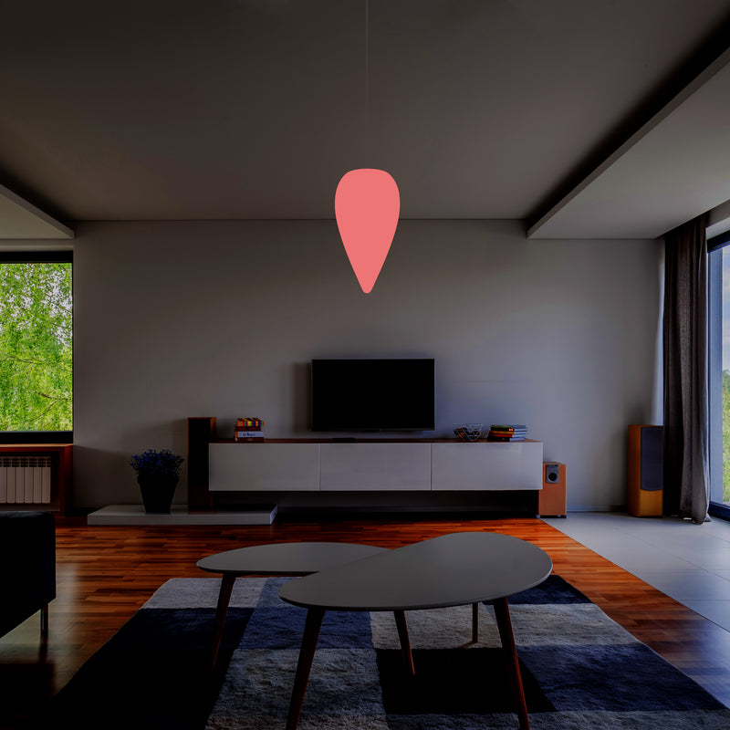 Einzigartige Designer Pendelleuchte, mehrfarbige RGB Hängeleuchte, Lampe 37cm LED Wassertropfen