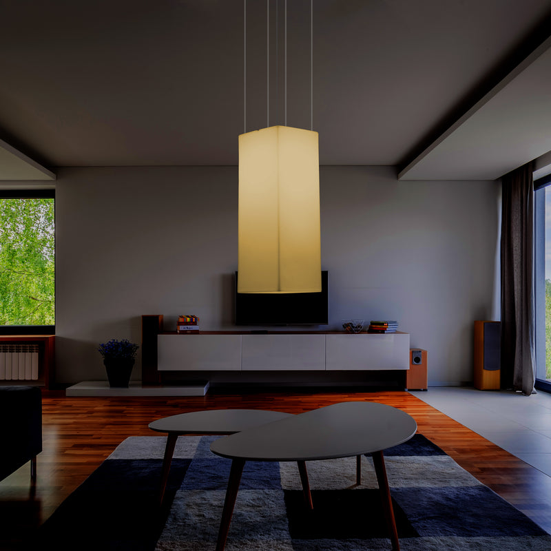 LED Säulen Pendelleuchte, Designer Hängeleuchte, 80 cm, E27 Glühbirne, Licht warmweiß