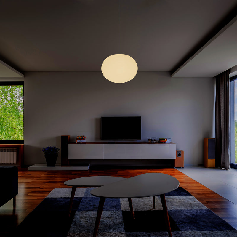 Dekorative E27 Hängelampe Deckenleuchte, 3D Ovale Ellipse LED Lampe, 27cm Kugel Ball