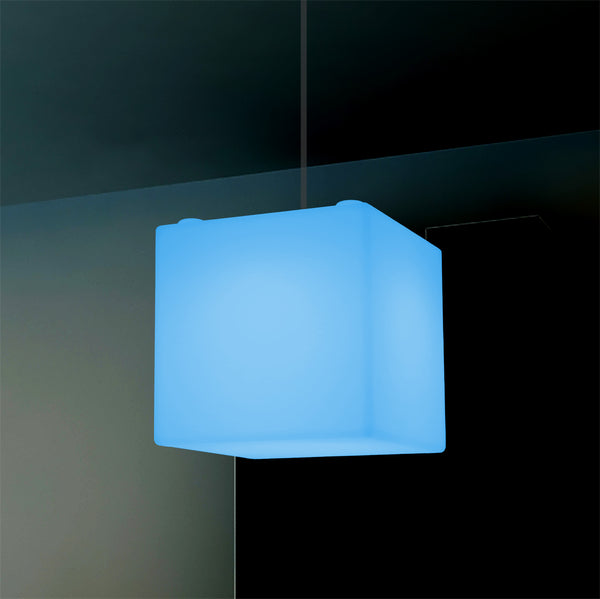 Würfel Hängeleuchte, 15cm Moderne RGB Pendelleuchte Licht mit Farbwechsel und Fernbedienung