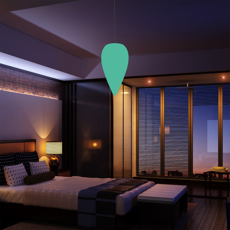 Einzigartige Designer Pendelleuchte, mehrfarbige RGB Hängeleuchte, Lampe 37cm LED Wassertropfen