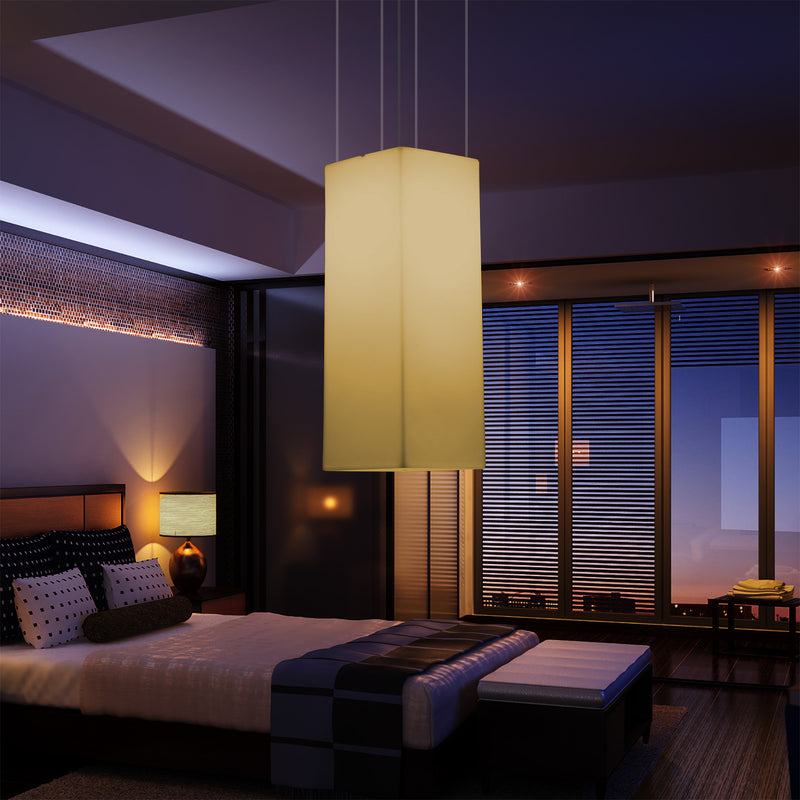 LED Säulen Pendelleuchte, Designer Hängeleuchte, 80 cm, E27 Glühbirne, Licht warmweiß