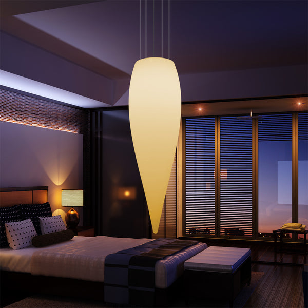 LED Pendelleuchte Beleuchtung Wassertropfen, einzigartige Designer Deckenlampe, 1200 mm, E27, warmweiß
