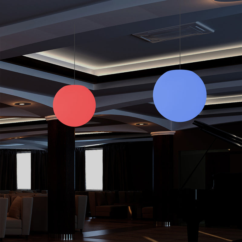 LED Hängelampe Kugelleuchte, mehrfarbige RGB Globus Pendelleuchte, 400 mm, Stimmungslicht Ball