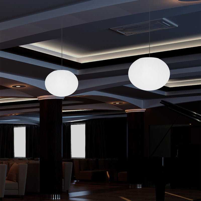Ellipse Kieselstein Pendelleuchte, Designer ovale RGB Hängeleuchte, 27 cm, LED Ambiente Leuchte