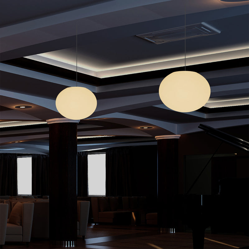 Dekorative E27 Hängelampe Deckenleuchte, 3D Ovale Ellipse LED Lampe, 27cm Kugel Ball