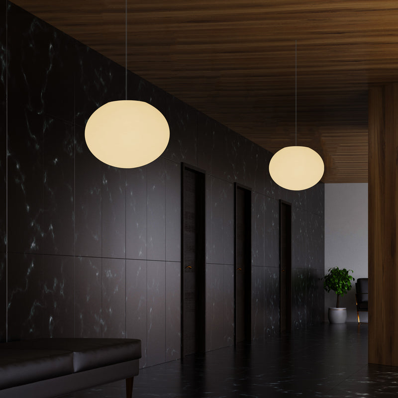 Dekorative E27 Hängelampe Deckenleuchte, 3D Ovale Ellipse LED Lampe, 27cm Kugel Ball