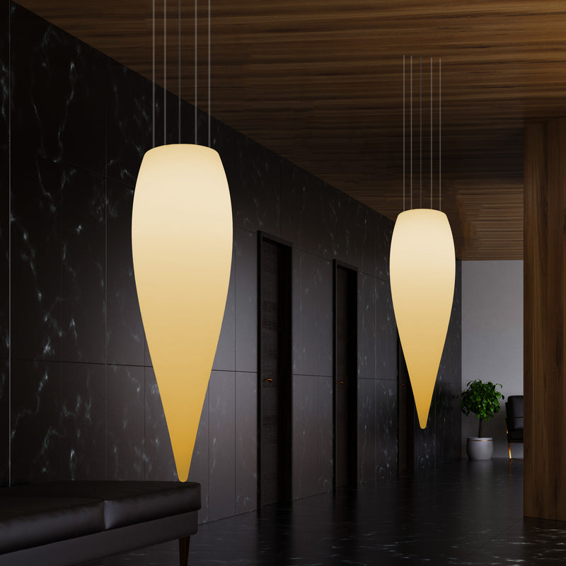 LED Pendelleuchte Beleuchtung Wassertropfen, einzigartige Designer Deckenlampe, 1200 mm, E27, warmweiß