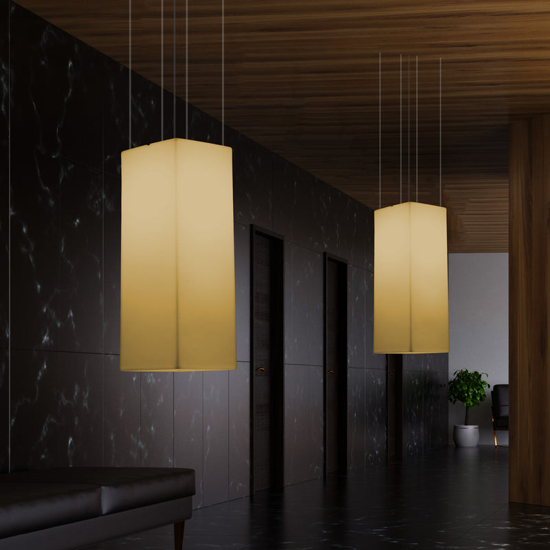 LED Säulen Pendelleuchte, Designer Hängeleuchte, 80 cm, E27 Glühbirne, Licht warmweiß