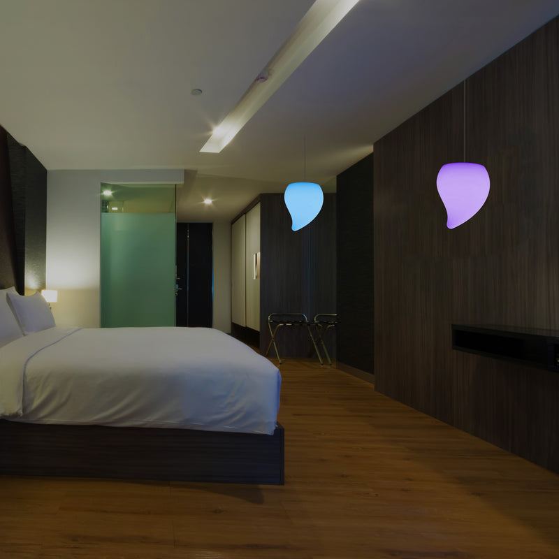 LED Hängelampe in Tränenform, einzigartige dekorative RGB Pendelleuchte, 20 cm, Atmosphären Leuchte
