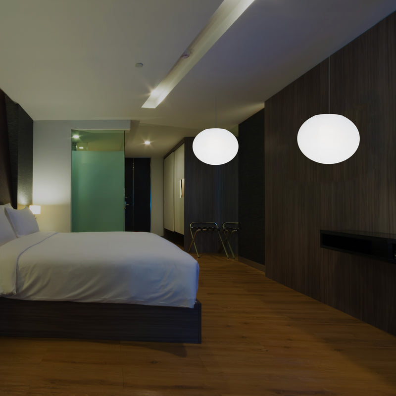 Designer LED Hängelampe Pendelleuchte, 3D Ellipse Ovale E27 Deckenlampe, 27cm flache Kugel