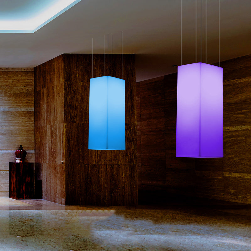Lineare LED Hängeleuchte, mehrfarbige moderne RGB Hängelampe, 80 x 30 cm, Atmosphärenlampe