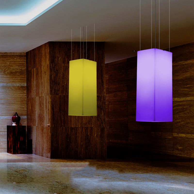 Lineare LED Hängeleuchte, mehrfarbige moderne RGB Hängelampe, 80 x 30 cm, Atmosphärenlampe