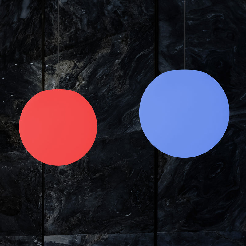 LED Hängelampe Kugelleuchte, mehrfarbige RGB Globus Pendelleuchte, 400 mm, Stimmungslicht Ball