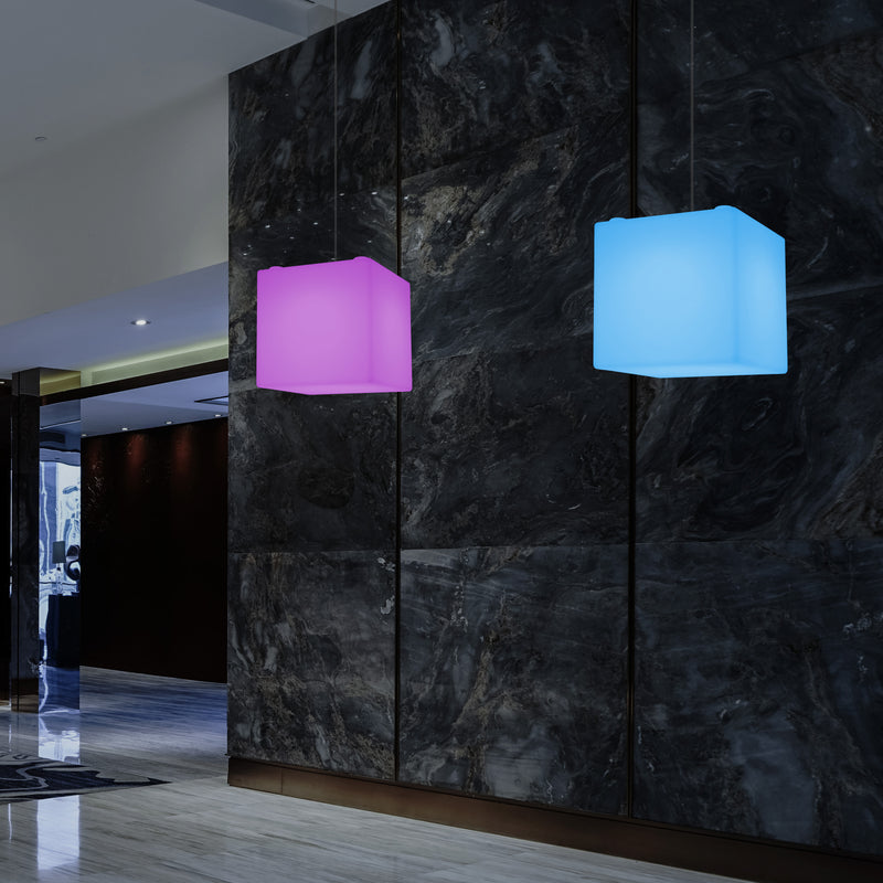 LED Würfel Pendelleuchte, farbveränderliche SMD RGB Hängeleuchte, 300 mm, Ambient Light