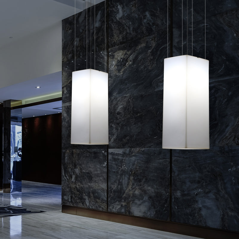 Rechteckige LED Hängelampe, Licht, moderne Pendelleuchte, 80 cm lang, E27 Glühbirne, weiß