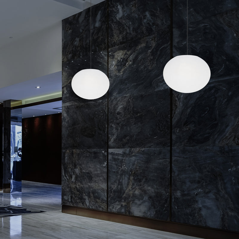 Ellipse Kieselstein Pendelleuchte, Designer ovale RGB Hängeleuchte, 27 cm, LED Ambiente Leuchte