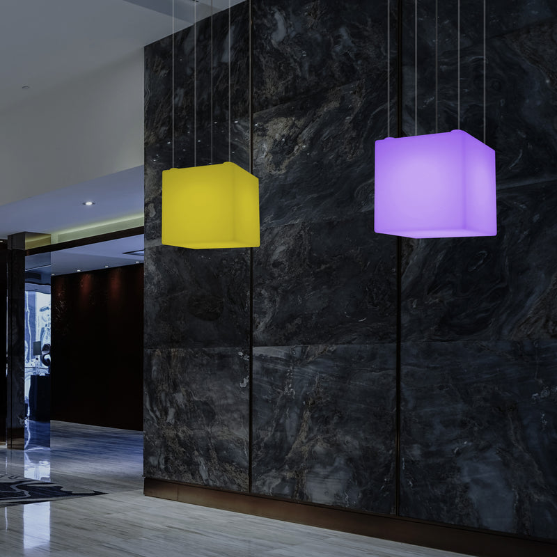 LED Würfel Hängeleuchte, geometrische SMD RGB Pendelleuchte, Lampe 500 mm, Umgebungsbeleuchtung
