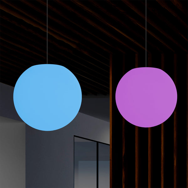 Kugel Pendelleuchte, Hängelampe, 30cm RGB Deckenleuchte, Ambiente Licht mit Farbwechsel