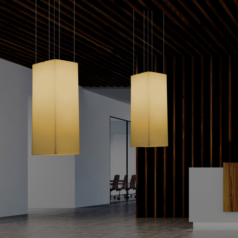 LED Säulen Pendelleuchte, Designer Hängeleuchte, 80 cm, E27 Glühbirne, Licht warmweiß