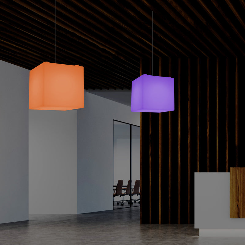 LED Würfel Pendelleuchte, farbveränderliche SMD RGB Hängeleuchte, 300 mm, Ambient Light