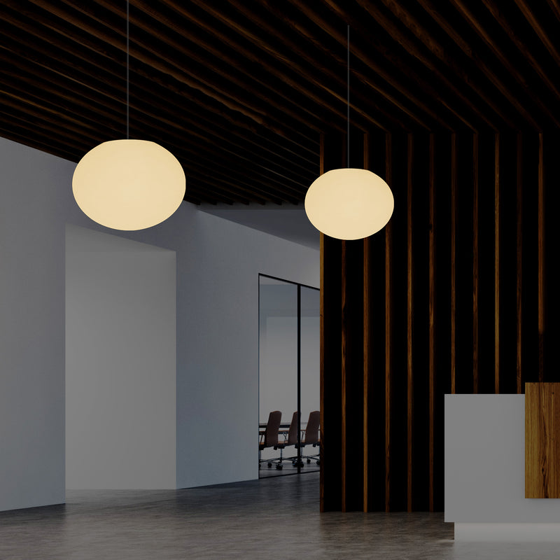 Dekorative E27 Hängelampe Deckenleuchte, 3D Ovale Ellipse LED Lampe, 27cm Kugel Ball