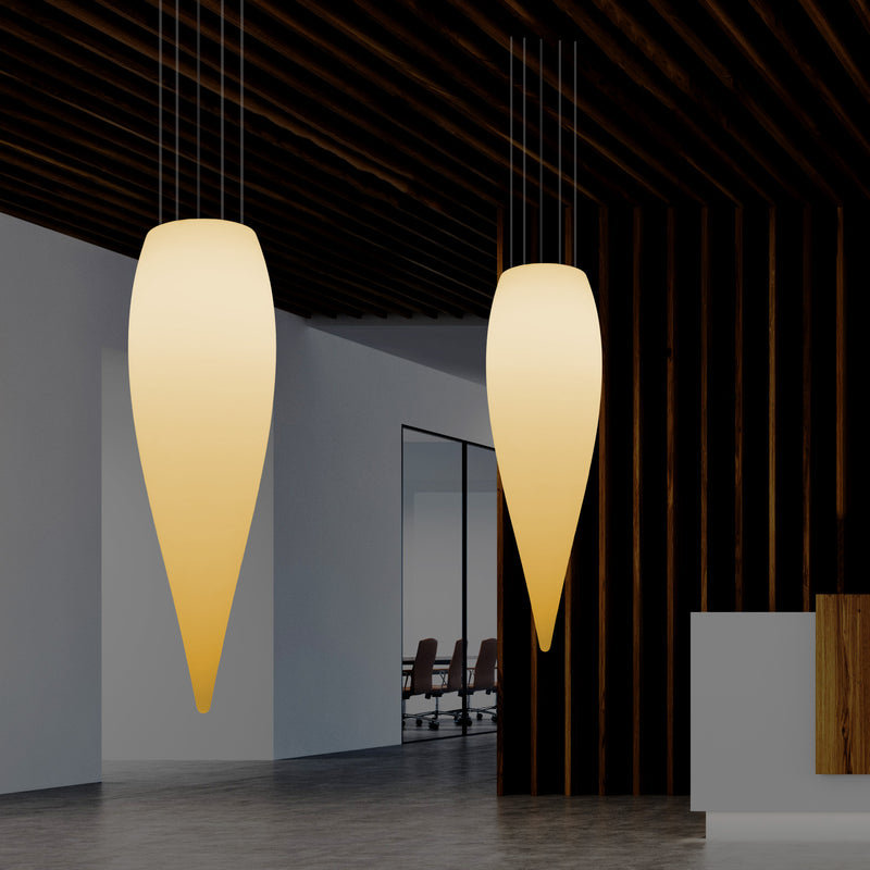 LED Pendelleuchte Beleuchtung Wassertropfen, einzigartige Designer Deckenlampe, 1200 mm, E27, warmweiß