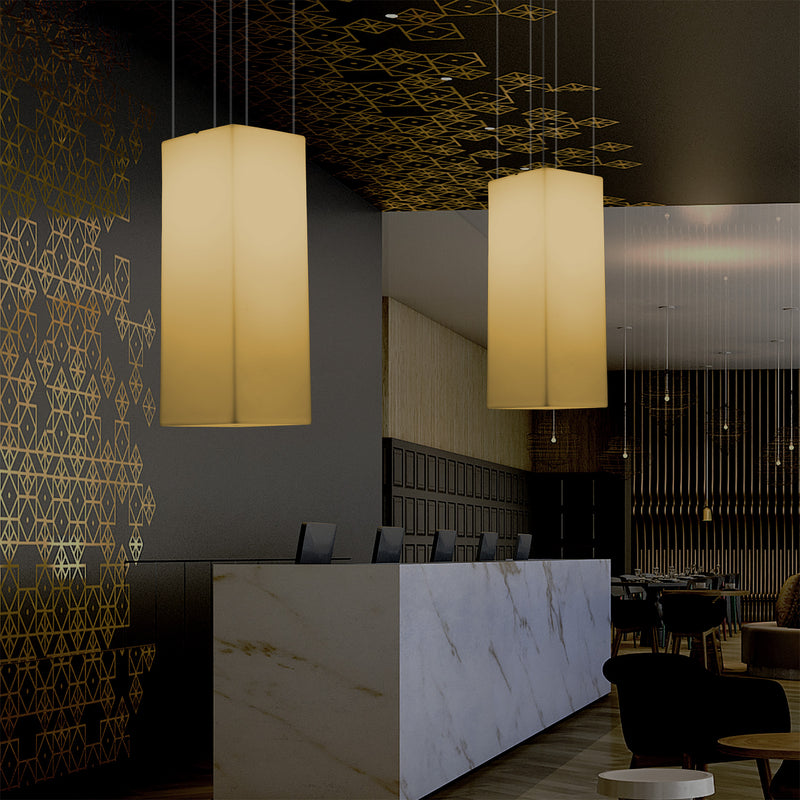 LED Säulen Pendelleuchte, Designer Hängeleuchte, 80 cm, E27 Glühbirne, Licht warmweiß