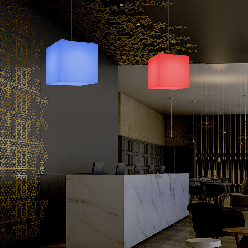 LED Würfel Pendelleuchte, farbveränderliche SMD RGB Hängeleuchte, 300 mm, Ambient Light