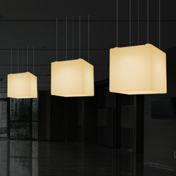 Moderne Hängelampe, Würfel LED Pendelleuchte, 60 x 60 cm, E27, Licht warmweiß