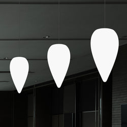 Designer LED Hängelampe Pendelleuchte, Wassertropfen Eiszapfen Form, E27 Licht, weiß 37 cm