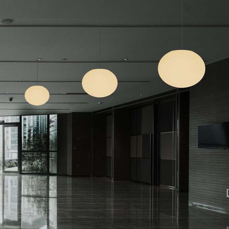 Dekorative E27 Hängelampe Deckenleuchte, 3D Ovale Ellipse LED Lampe, 27cm Kugel Ball