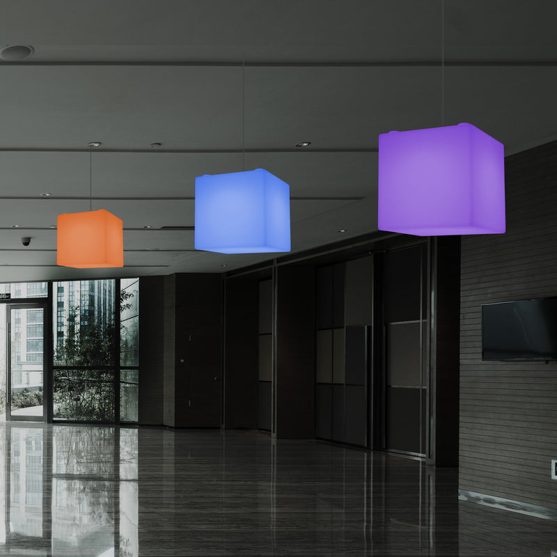 LED Würfel Pendelleuchte, farbveränderliche SMD RGB Hängeleuchte, 300 mm, Ambient Light
