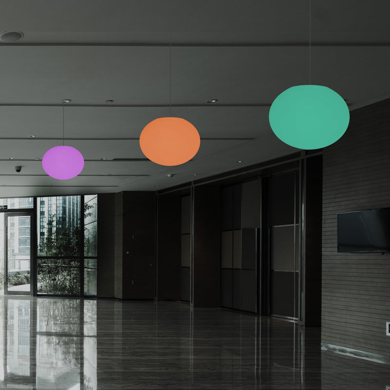 Ellipse Kieselstein Pendelleuchte, Designer ovale RGB Hängeleuchte, 27 cm, LED Ambiente Leuchte