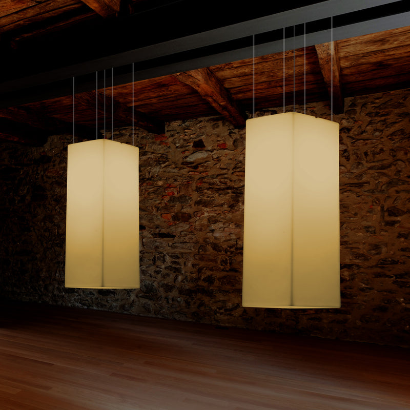 LED Säulen Pendelleuchte, Designer Hängeleuchte, 80 cm, E27 Glühbirne, Licht warmweiß